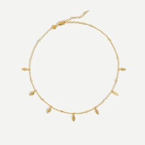 MISSOMA
18ct Gold-Plated Vermeil Silver Leaf Charm Choker Necklace